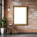 Cafe & Bar A3 Ornate Gold Frame Mockup | Blank Template #00046 | bulkmockup A3 Frame Template | JPG Download | Commercial Use | MockupBulk