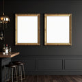 Blank Template #00047 Cafe & Bar A3 Ornate Gold Frame Mockup | bulkmockup A3 Frame Template | JPG Download | Commercial Use | MockupBulk