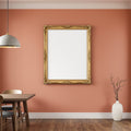 Dining Room A3 Ornate Gold Frame Mockup — Blank Template #00037 — bulkmockup A3 Frame Template | JPG Download | Commercial Use | MockupBulk