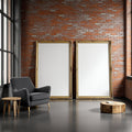 Industrial Loft A3 Ornate Gold Frame Mockup | Blank Template #00008 | A3 JPG Instant Download | Commercial Licence | bulkmockup Shop | MockupBulk