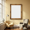 Reading Nook A3 Ornate Gold Frame Mockup | Blank Template #00040 | bulkmockup A3 Frame Template | JPG Download | Commercial Use | MockupBulk