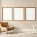 Blank Template #00006 Scandinavian A3 Ornate Gold Frame Mockup | A3 Frame Mockup JPG | Commercial Use | Etsy POD bulkmockup | MockupBulk