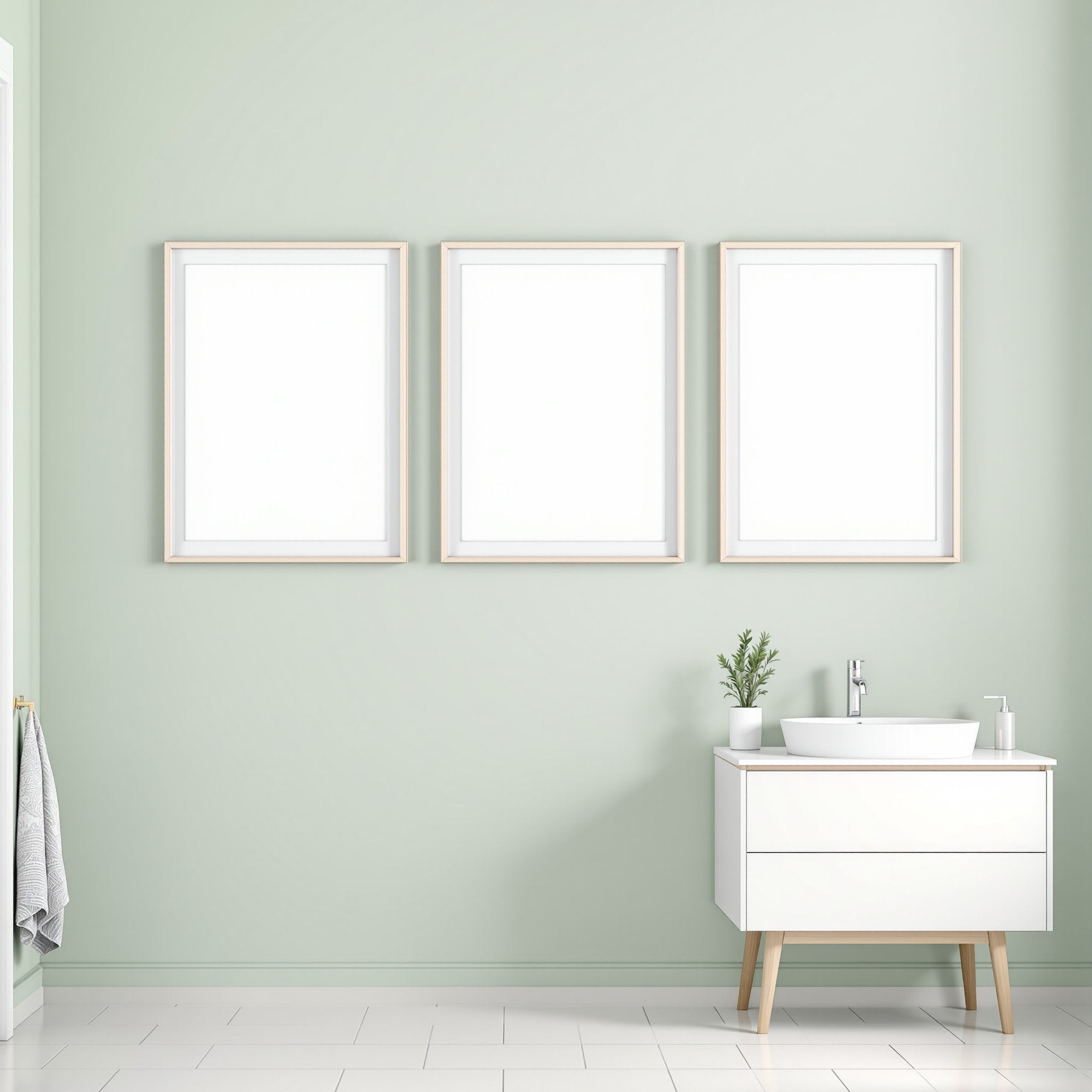 Spa Bathroom A3 Slim Gallery Frame Mockup — Blank Template #00171 — A3 Frame Mockup JPG | Commercial Use | Etsy POD bulkmockup | MockupBulk