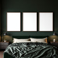 Dark Bedroom A3 Slim Gallery Frame Mockup | Blank Template #00141 | A3 Wall Art Mockup | bulkmockup JPG Template | Commercial Licence | MockupBulk