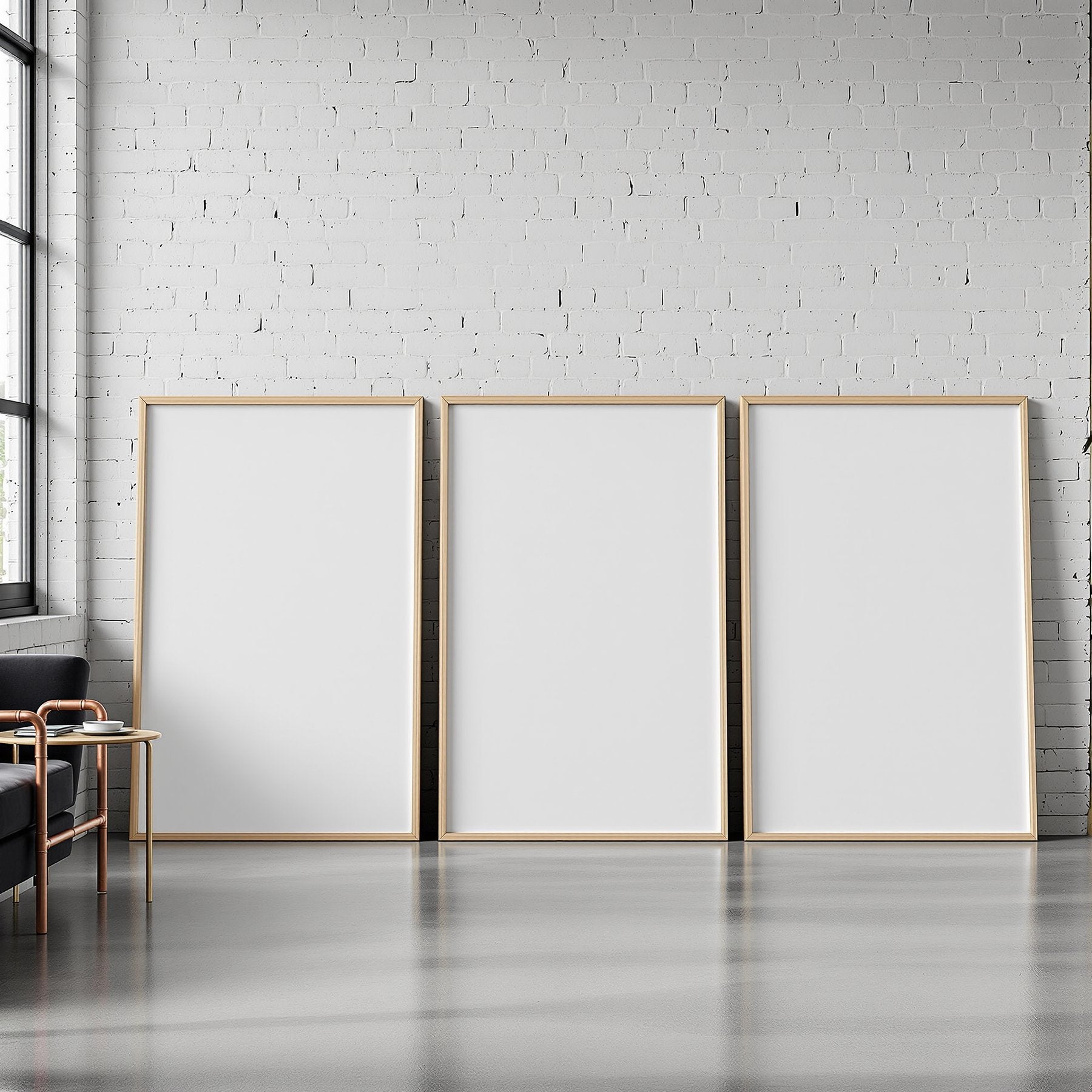 Industrial Loft A3 Slim Gallery Frame Mockup — Blank Template #00135 — A3 Wall Art Mockup | bulkmockup JPG Template | Commercial Licence | MockupBulk