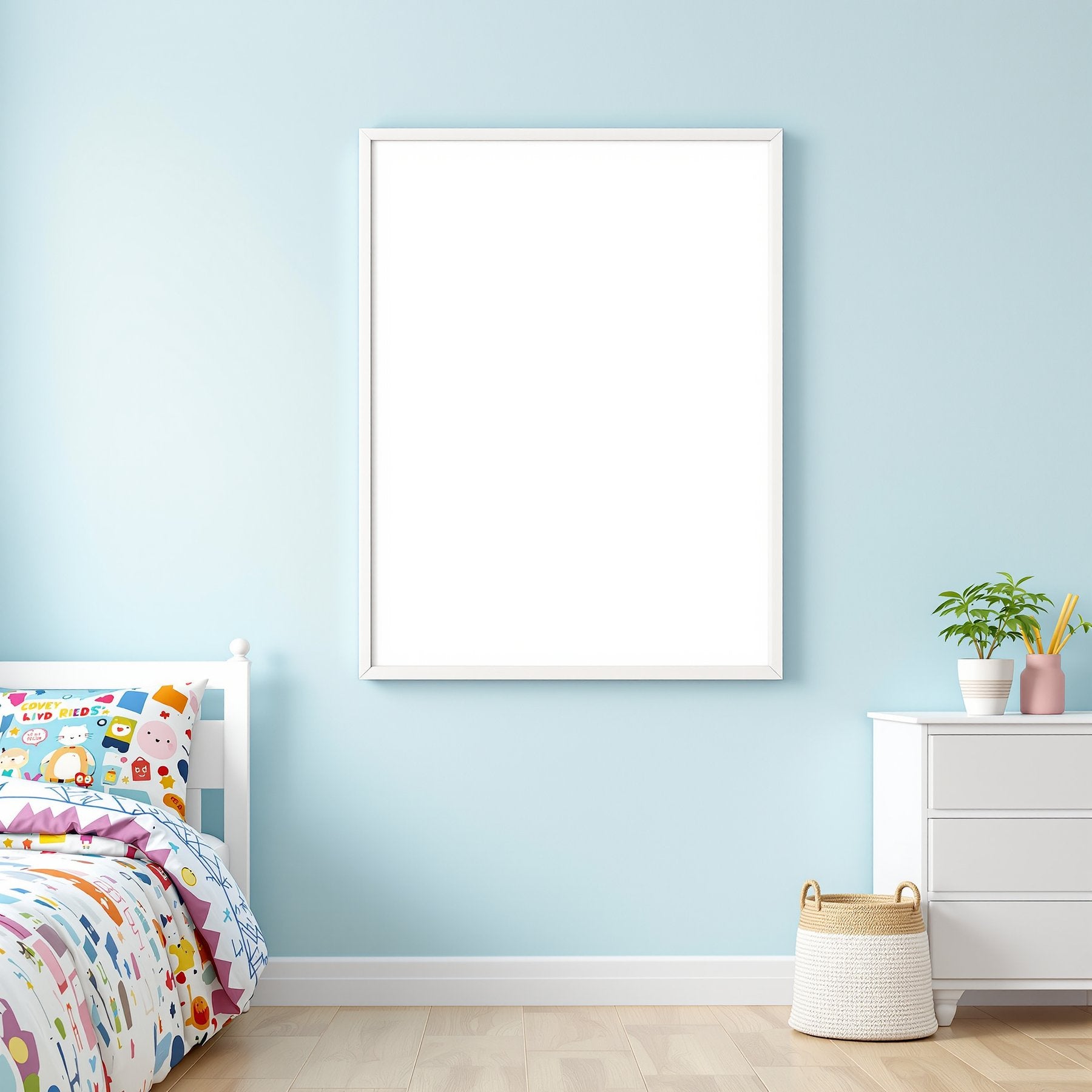 Kids Room A3 Slim Gallery Frame Mockup | Blank Template #00154 | High-Res A3 Mockup | bulkmockup Download | Commercial Use | MockupBulk