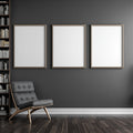 Blank Template #00177 Library & Study A3 Slim Gallery Frame Mockup | A3 Frame Mockup JPG | Commercial Use | Etsy POD bulkmockup | MockupBulk