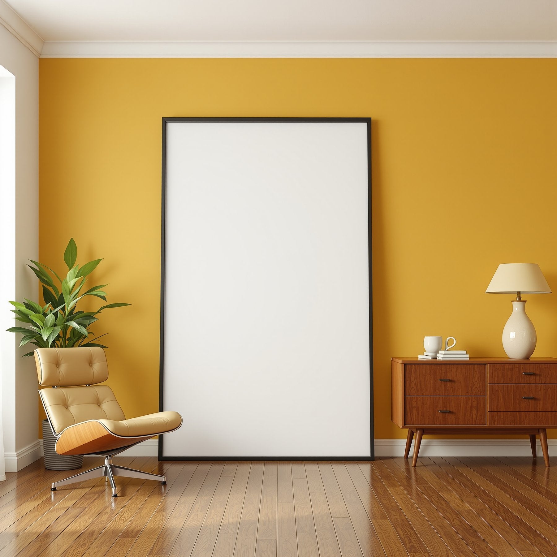 Mid-Century Modern A3 Slim Gallery Frame Mockup | Blank Template #00184 | A3 JPG Instant Download | Commercial Licence | bulkmockup Shop | MockupBulk