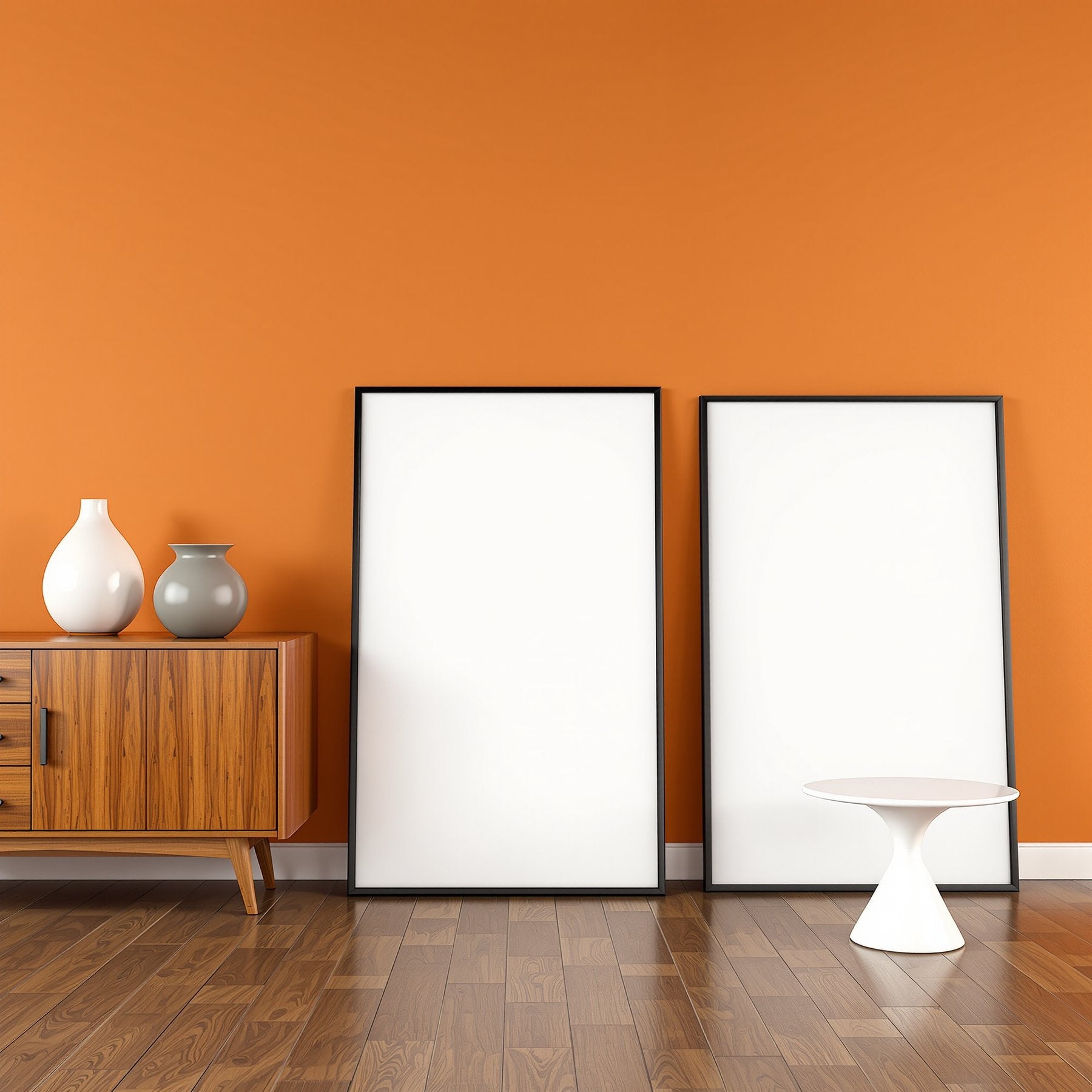 Mid-Century Modern A3 Slim Gallery Frame Mockup, Blank Template #00186 | A3 Interior Mockup | Instant JPG | Commercial Use | bulkmockup | MockupBulk