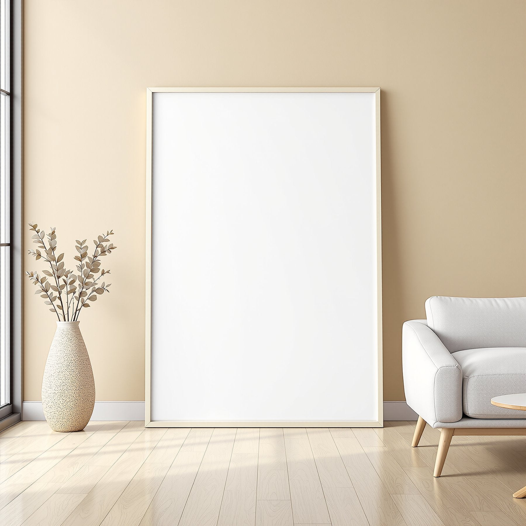 Minimalist White A3 Slim Gallery Frame Mockup | Blank Template #00127 | A3 Frame JPG | bulkmockup Mockup Template | Commercial Use Included | MockupBulk