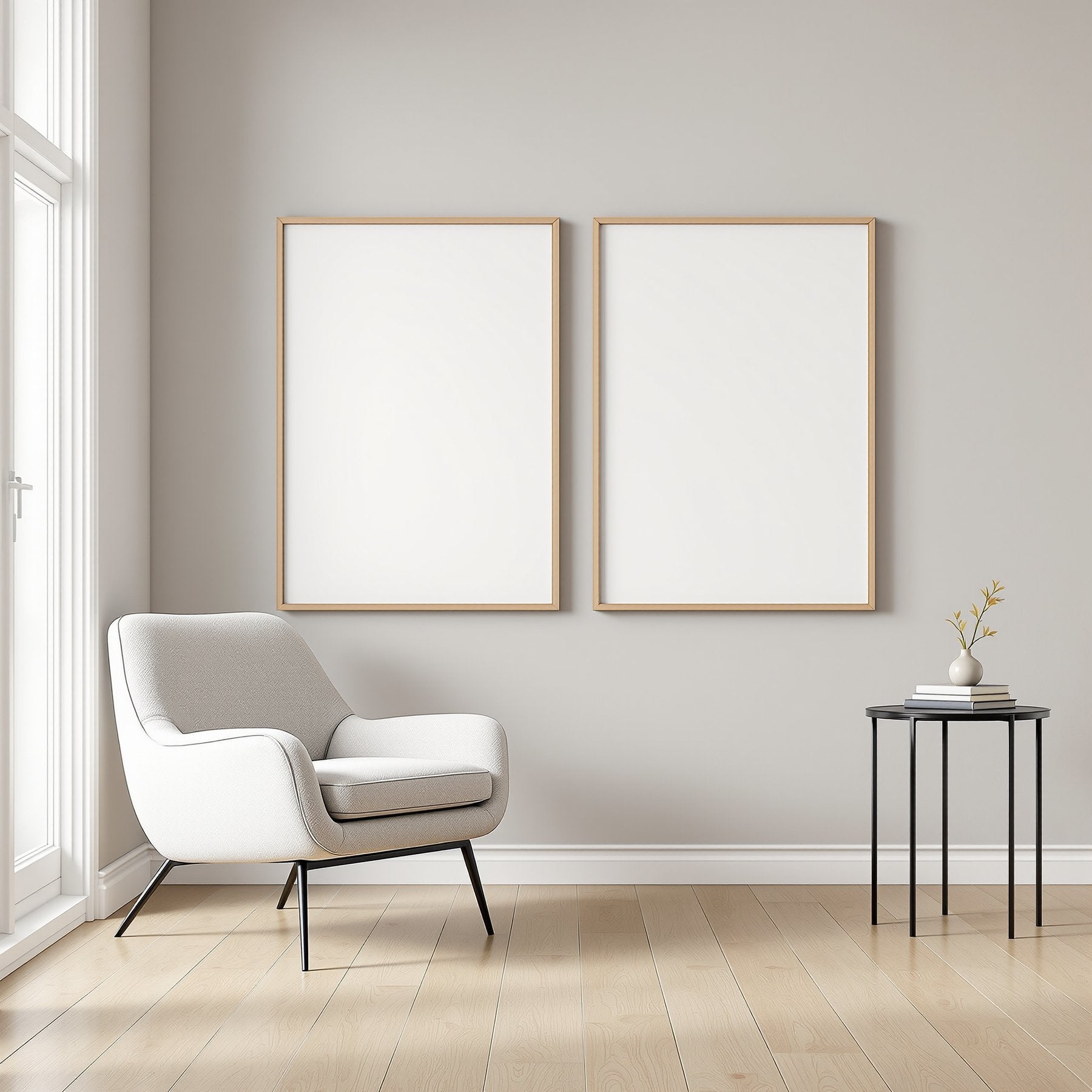 Minimalist White A3 Slim Gallery Frame Mockup | Blank Template #00128 | High-Res A3 Mockup | bulkmockup Download | Commercial Use | MockupBulk
