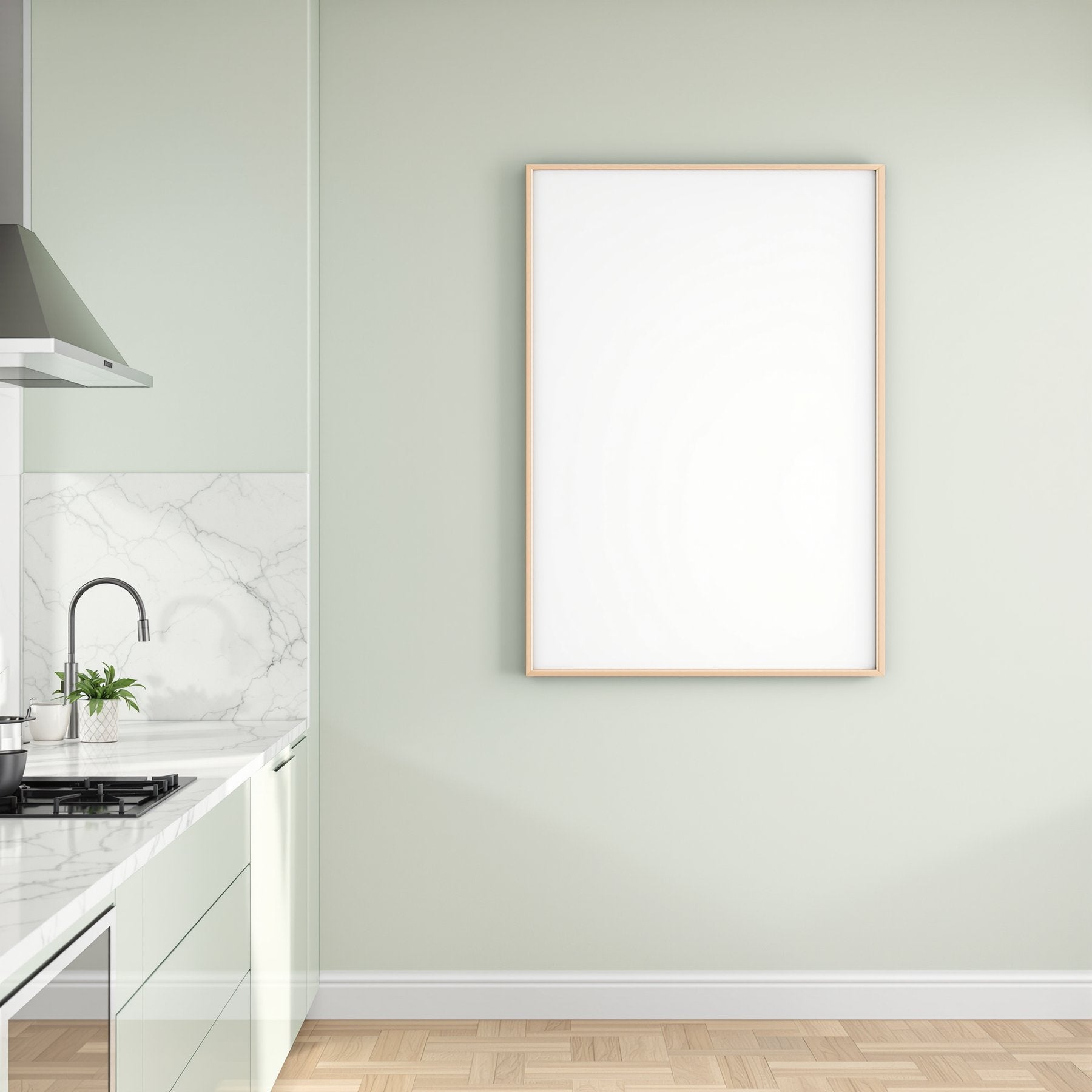 Modern Kitchen A3 Slim Gallery Frame Mockup — Blank Template #00178 — A3 Interior Mockup | Instant JPG | Commercial Use | bulkmockup | MockupBulk
