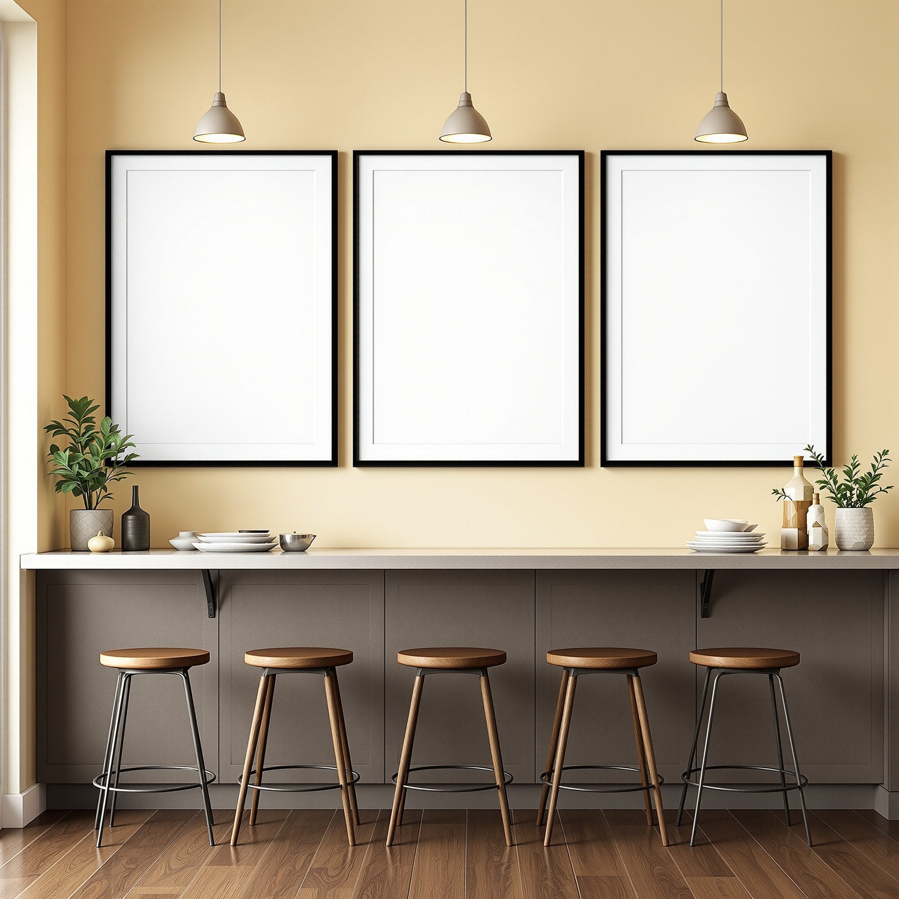 Modern Kitchen A3 Slim Gallery Frame Mockup — Blank Template #00180 — A3 Mockup Template | High-Res JPG Download | bulkmockup | MockupBulk