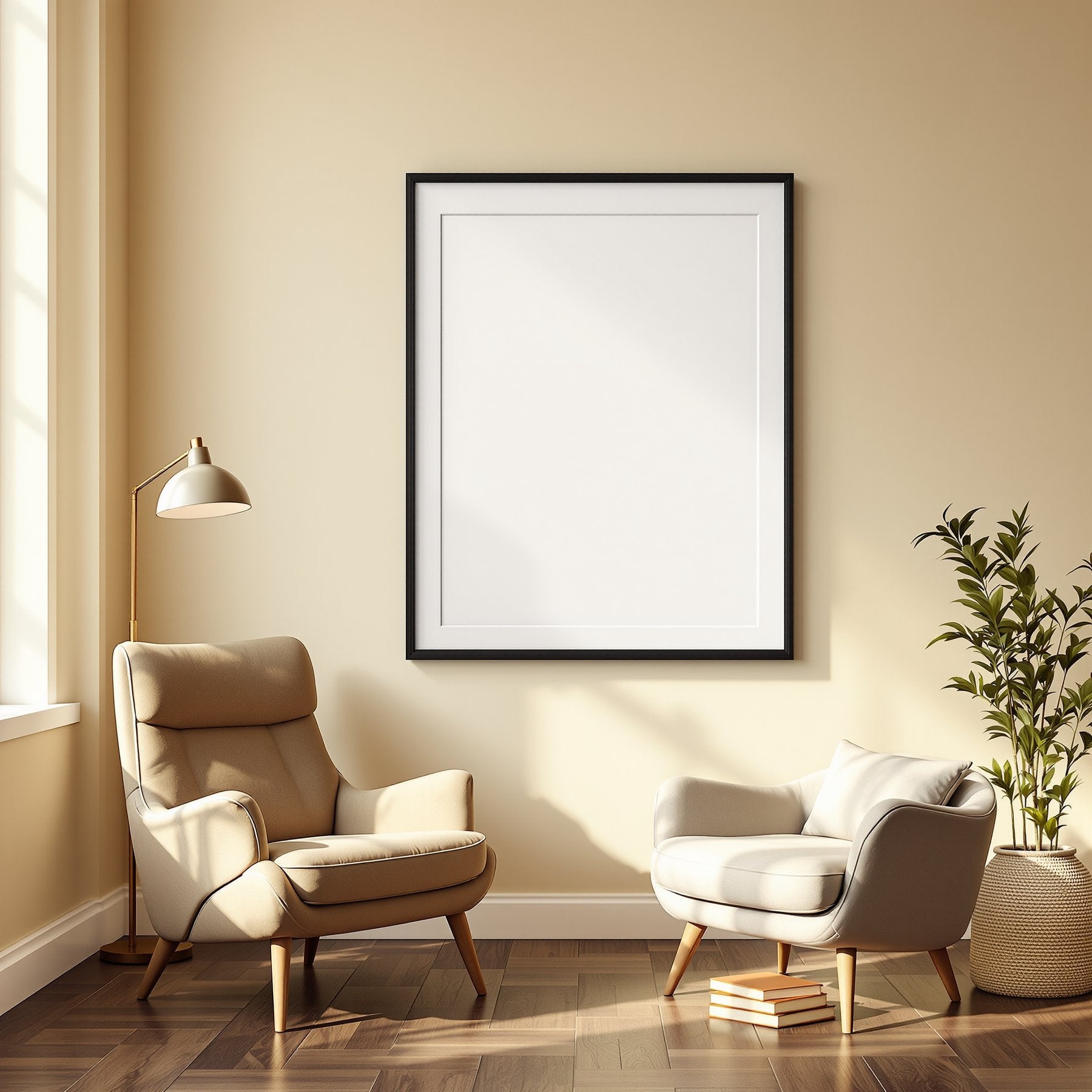 Reading Nook A3 Slim Gallery Frame Mockup — Blank Template #00166 — bulkmockup A3 Template | JPG Instant Download | For Etsy POD | MockupBulk