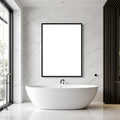 Spa Bathroom A3 Thick Black Frame Mockup | Blank Template #00295 | A3 JPG Instant Download | Commercial Licence | bulkmockup Shop | MockupBulk