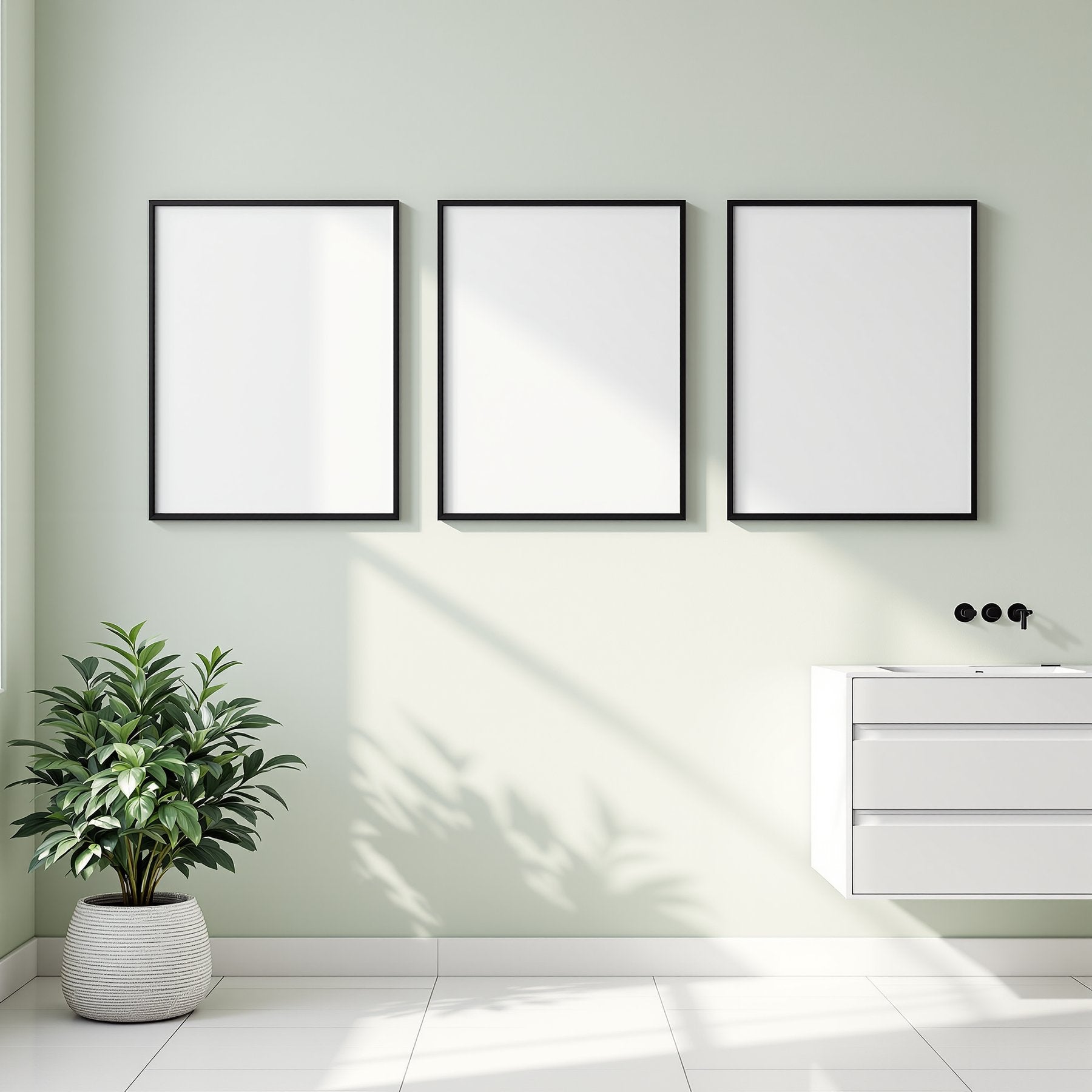 Blank Template #00297 Spa Bathroom A3 Thick Black Frame Mockup | A3 Frame JPG | bulkmockup Mockup Template | Commercial Use Included | MockupBulk