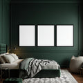 Dark Bedroom A3 Thick Black Frame Mockup, Blank Template #00267 | bulkmockup A3 Template | JPG Instant Download | For Etsy POD | MockupBulk