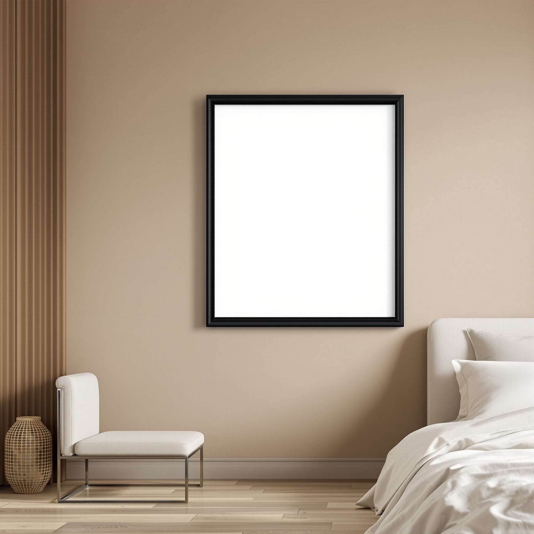 White Bedroom A3 Thick Black Frame Mockup | Blank Template #00262 | bulkmockup A3 Frame Template | JPG Download | Commercial Use | MockupBulk