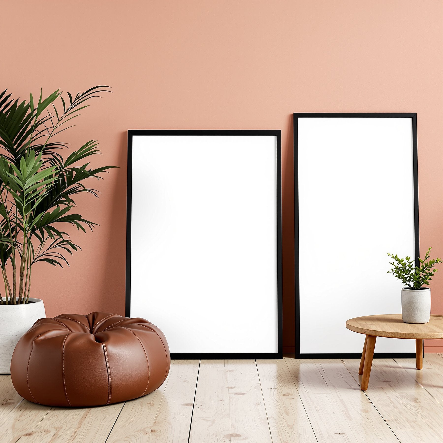 Boho Living Room A3 Thick Black Frame Mockup | Blank Template #00309 | A3 Mockup Template | High-Res JPG Download | bulkmockup | MockupBulk