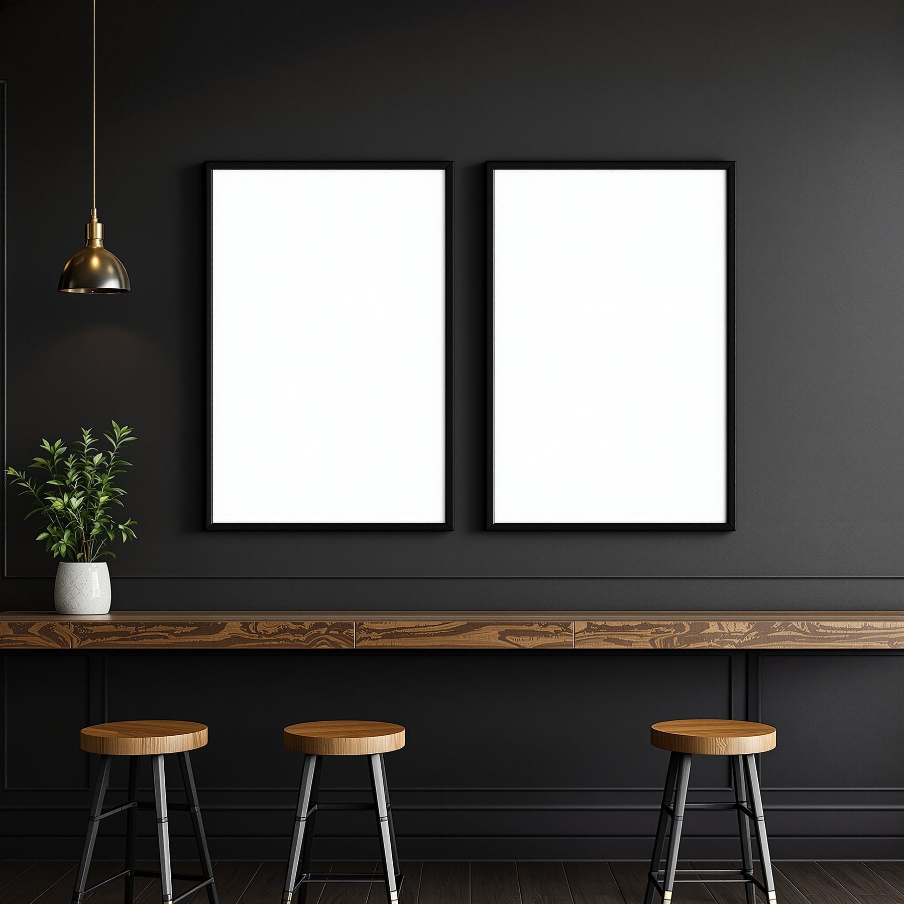 Cafe & Bar A3 Thick Black Frame Mockup — Blank Template #00299 — A3 Frame JPG | bulkmockup Mockup Template | Commercial Use Included | MockupBulk
