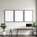 Blank Template #00285 Home Office A3 Thick Black Frame Mockup | bulkmockup A3 Frame Template | JPG Download | Commercial Use | MockupBulk