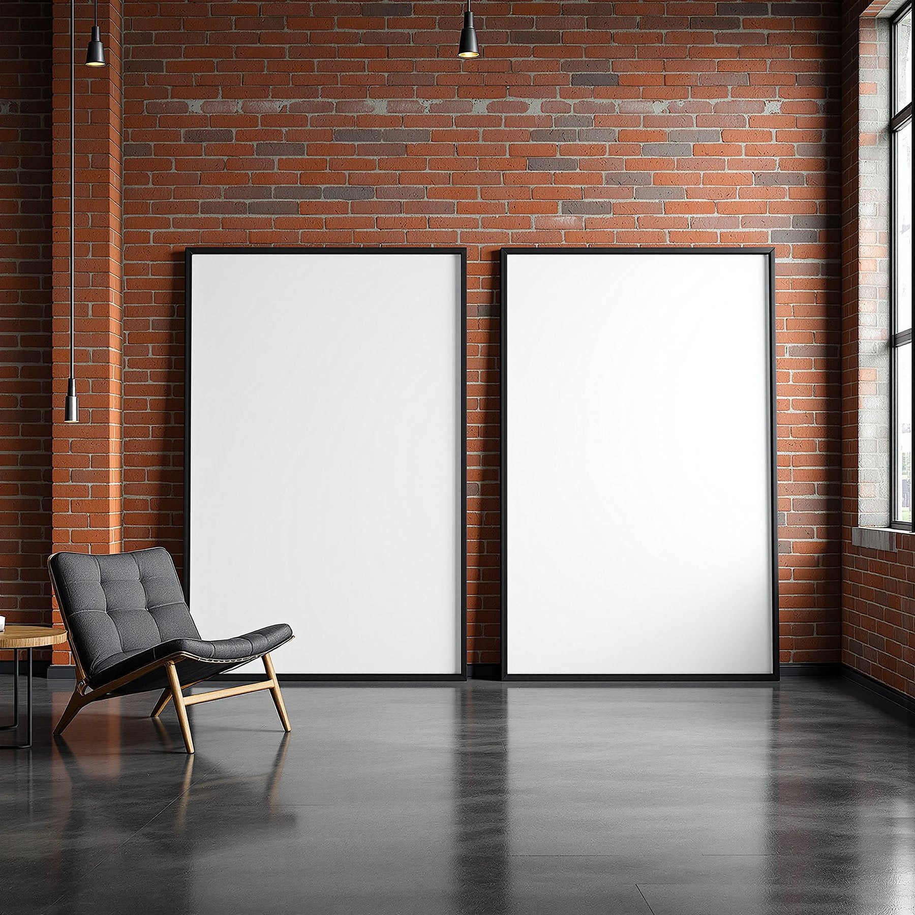 Industrial Loft A3 Thick Black Frame Mockup | Blank Template #00260 | A3 Mockup Template | High-Res JPG Download | bulkmockup | MockupBulk
