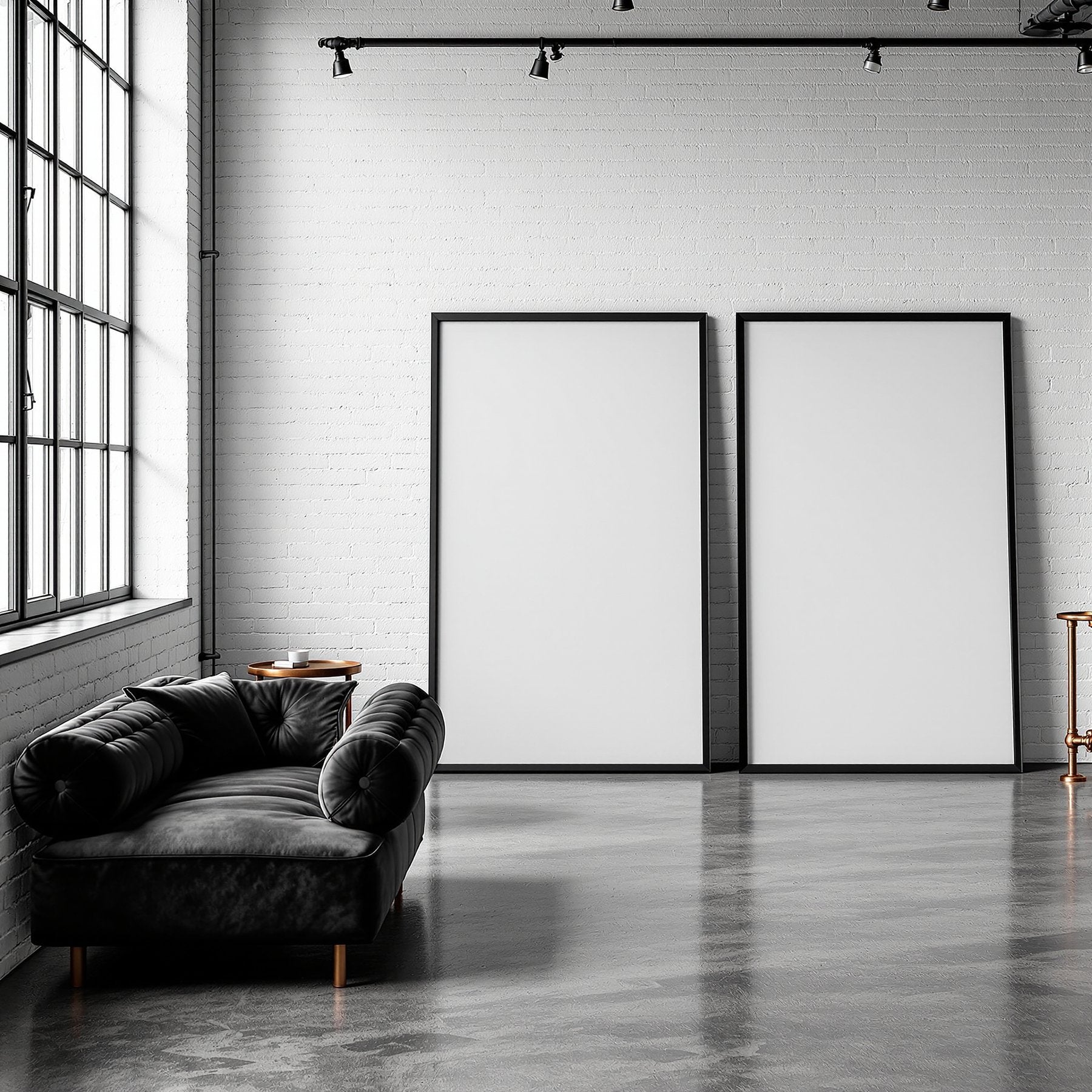 Industrial Loft A3 Thick Black Frame Mockup, Blank Template #00261 | A3 Mockup Template | High-Res JPG Download | bulkmockup | MockupBulk