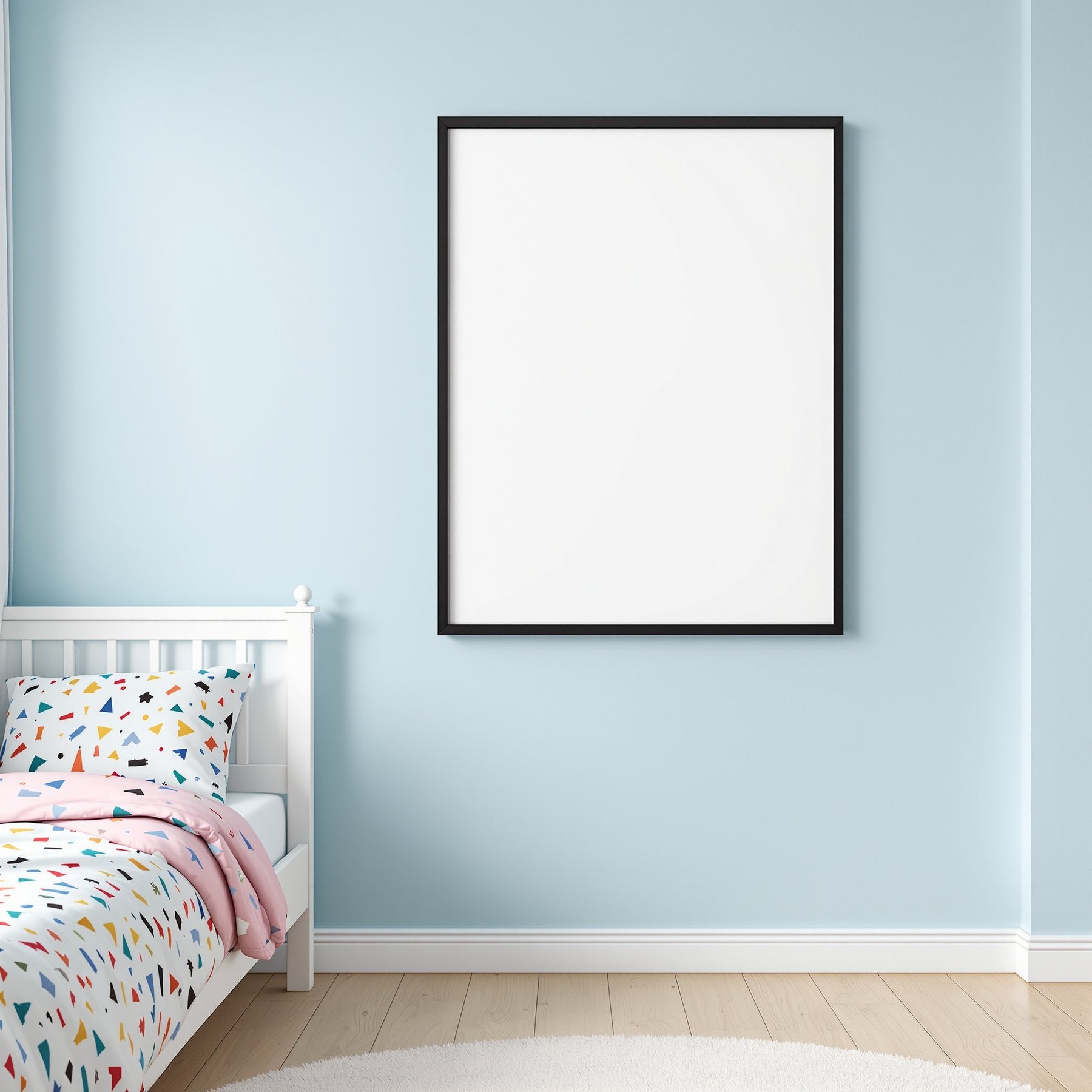 Blank Template #00280 Kids Room A3 Thick Black Frame Mockup | A3 Frame Mockup JPG | Commercial Use | Etsy POD bulkmockup | MockupBulk