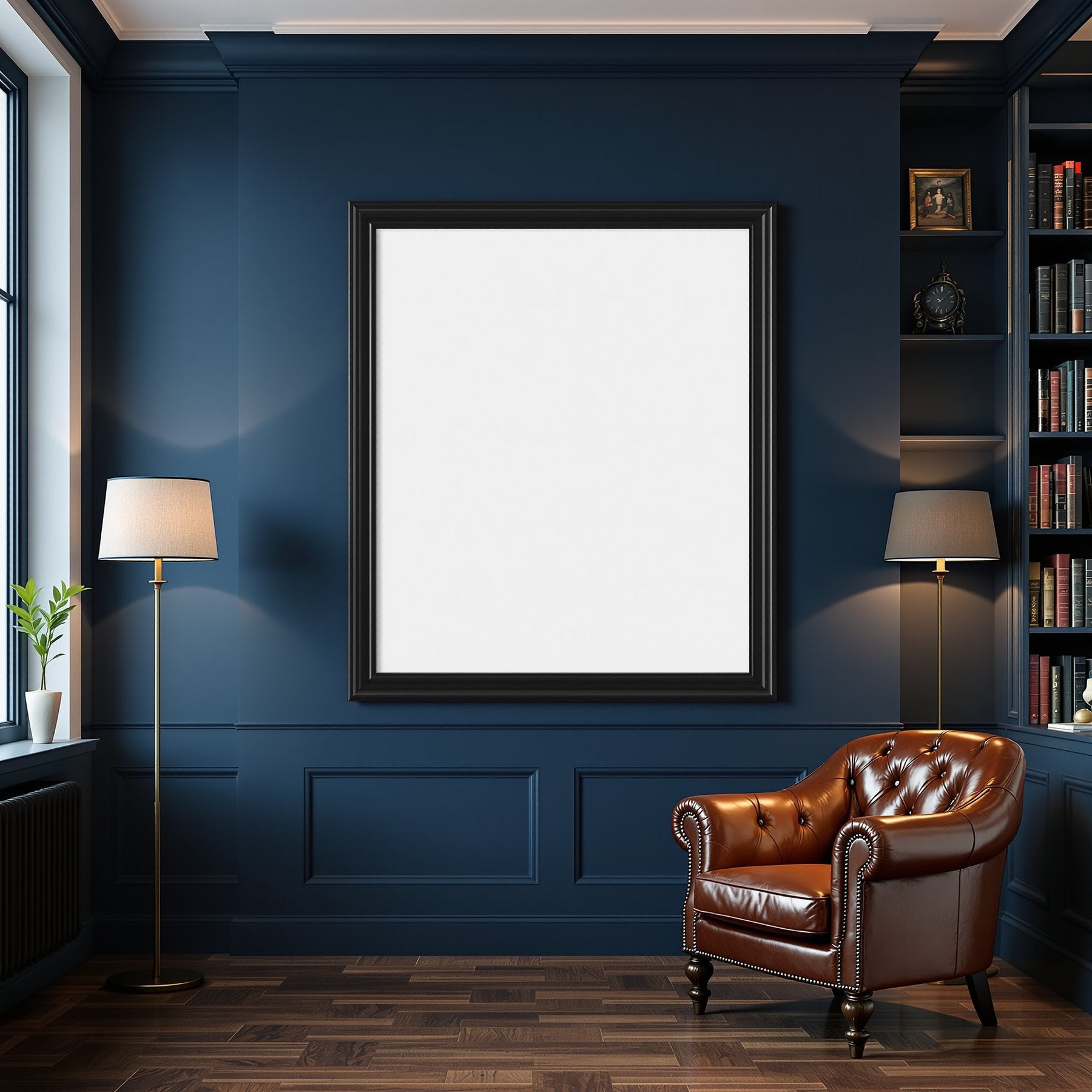 Library & Study A3 Thick Black Frame Mockup, Blank Template #00301 | A3 Print Mockup | Instant Download | bulkmockup | Commercial Licence | MockupBulk