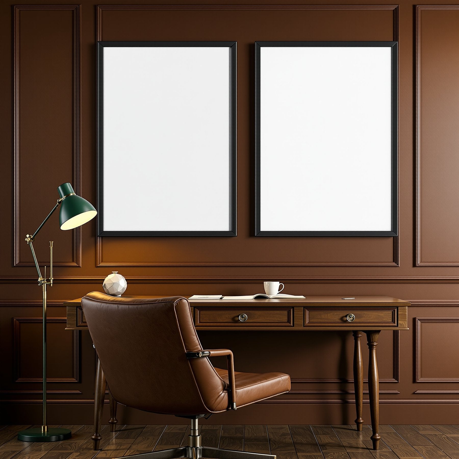 Library & Study A3 Thick Black Frame Mockup, Blank Template #00302 | bulkmockup A3 Template | JPG Instant Download | For Etsy POD | MockupBulk