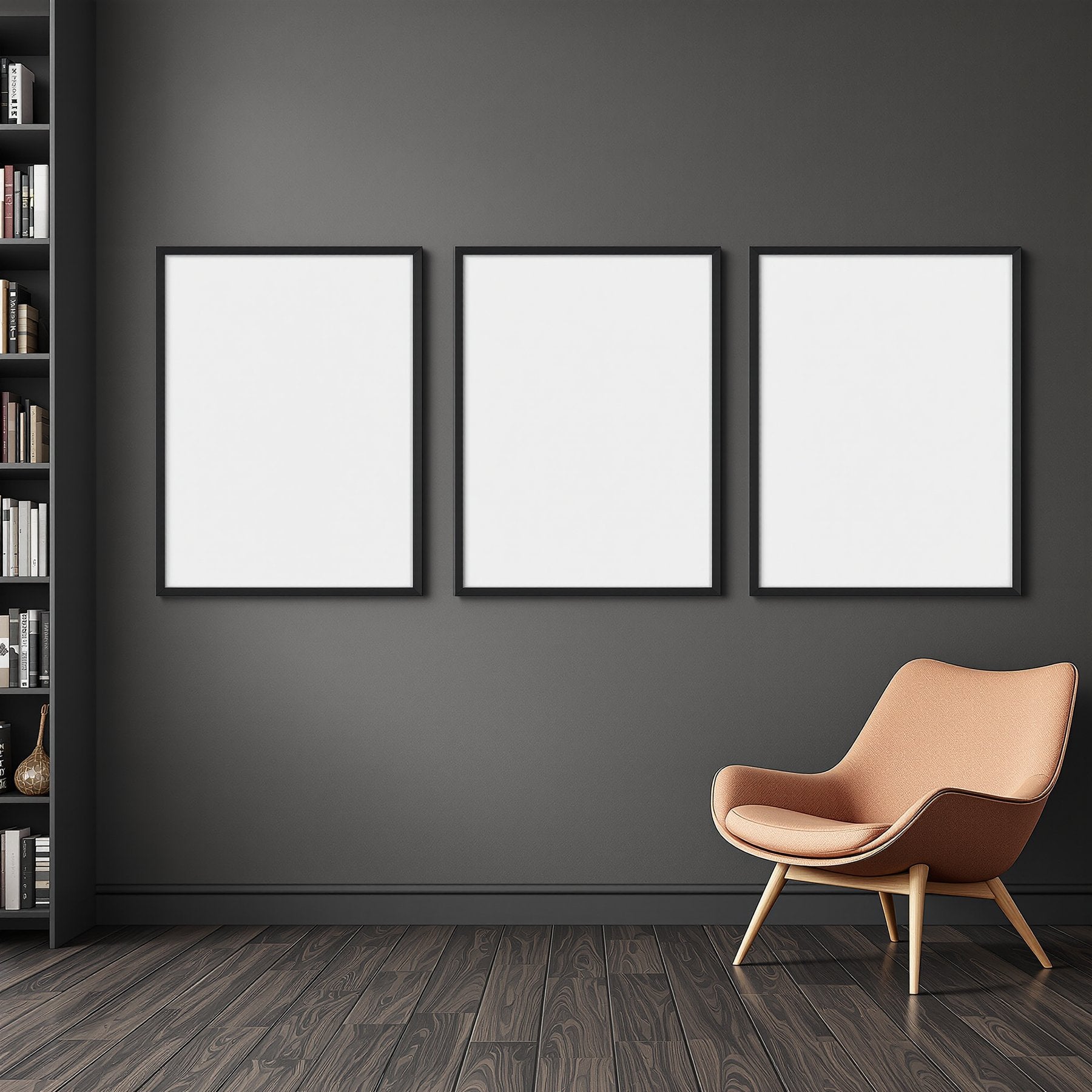 Library & Study A3 Thick Black Frame Mockup — Blank Template #00303 — High-Res A3 Mockup | bulkmockup Download | Commercial Use | MockupBulk