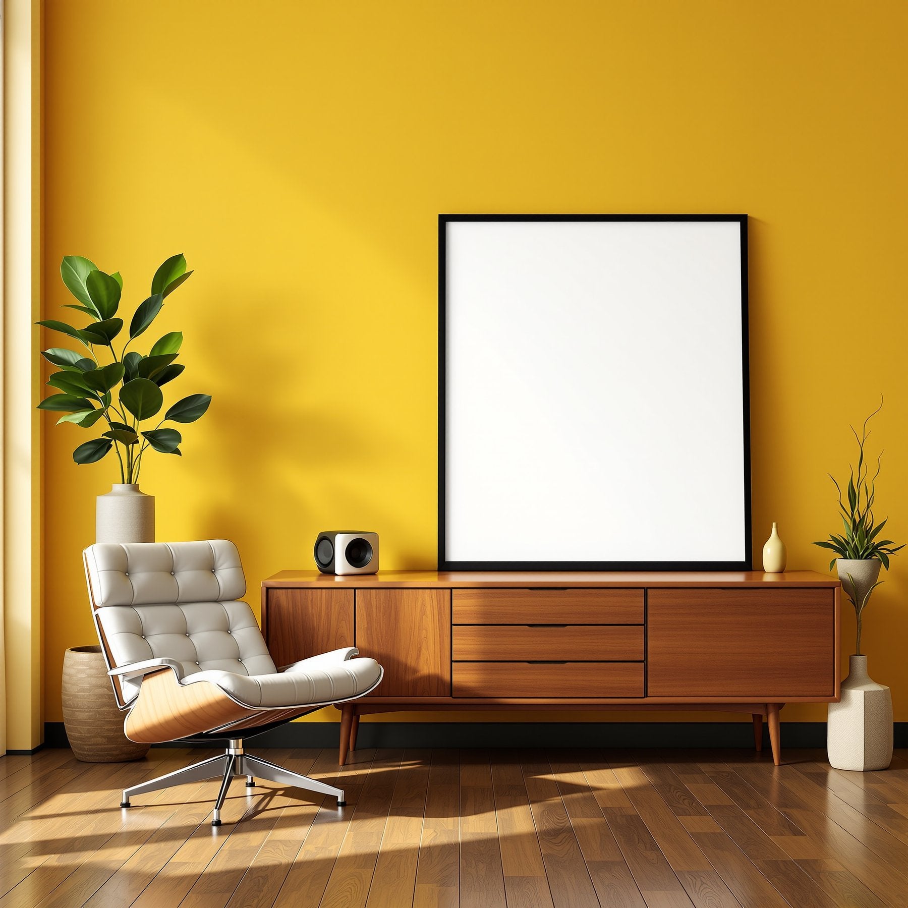 Blank Template #00310 Mid-Century Modern A3 Thick Black Frame Mockup | A3 JPG Instant Download | Commercial Licence | bulkmockup Shop | MockupBulk