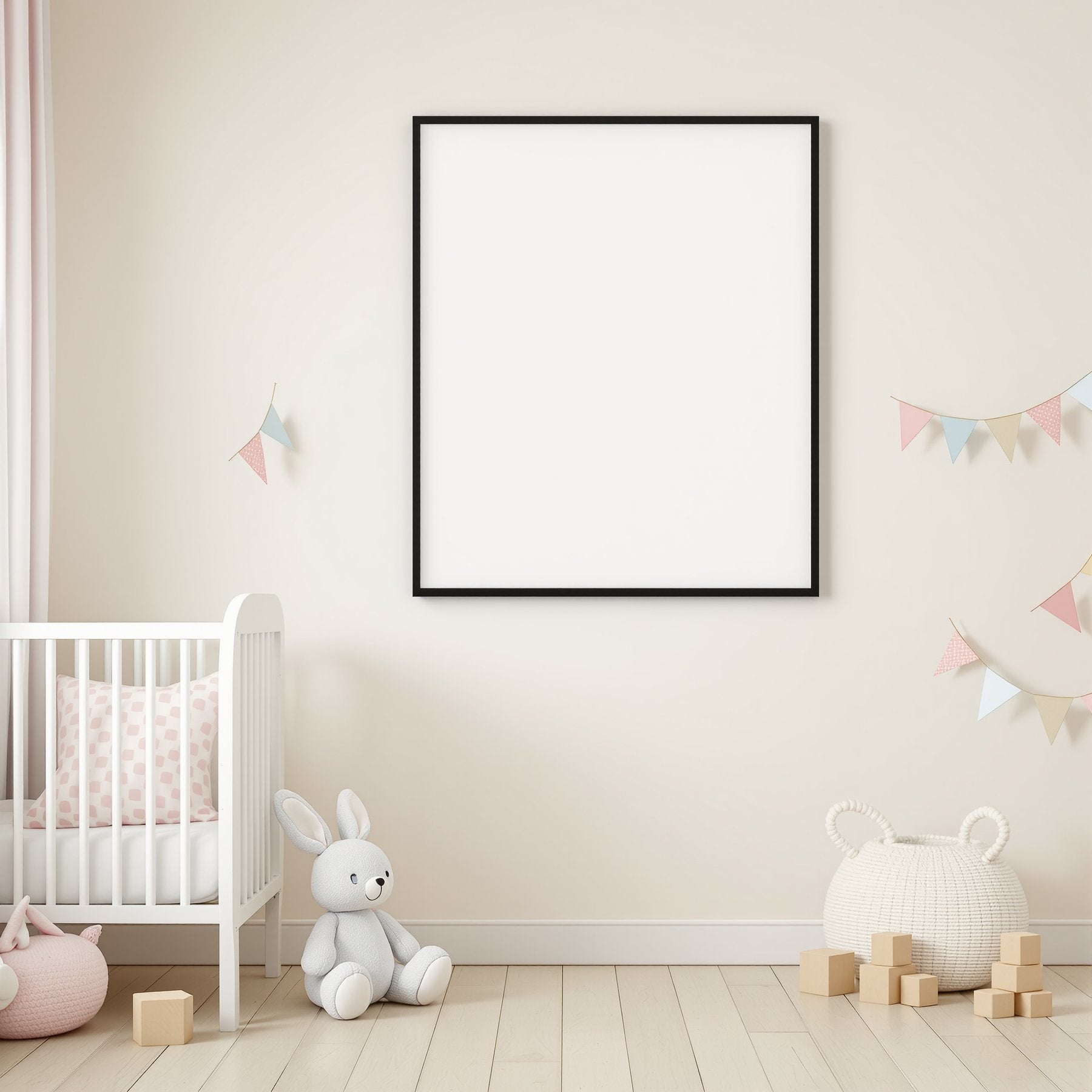 Nursery A3 Thick Black Frame Mockup | Blank Template #00277 | bulkmockup A3 Frame Template | JPG Download | Commercial Use | MockupBulk