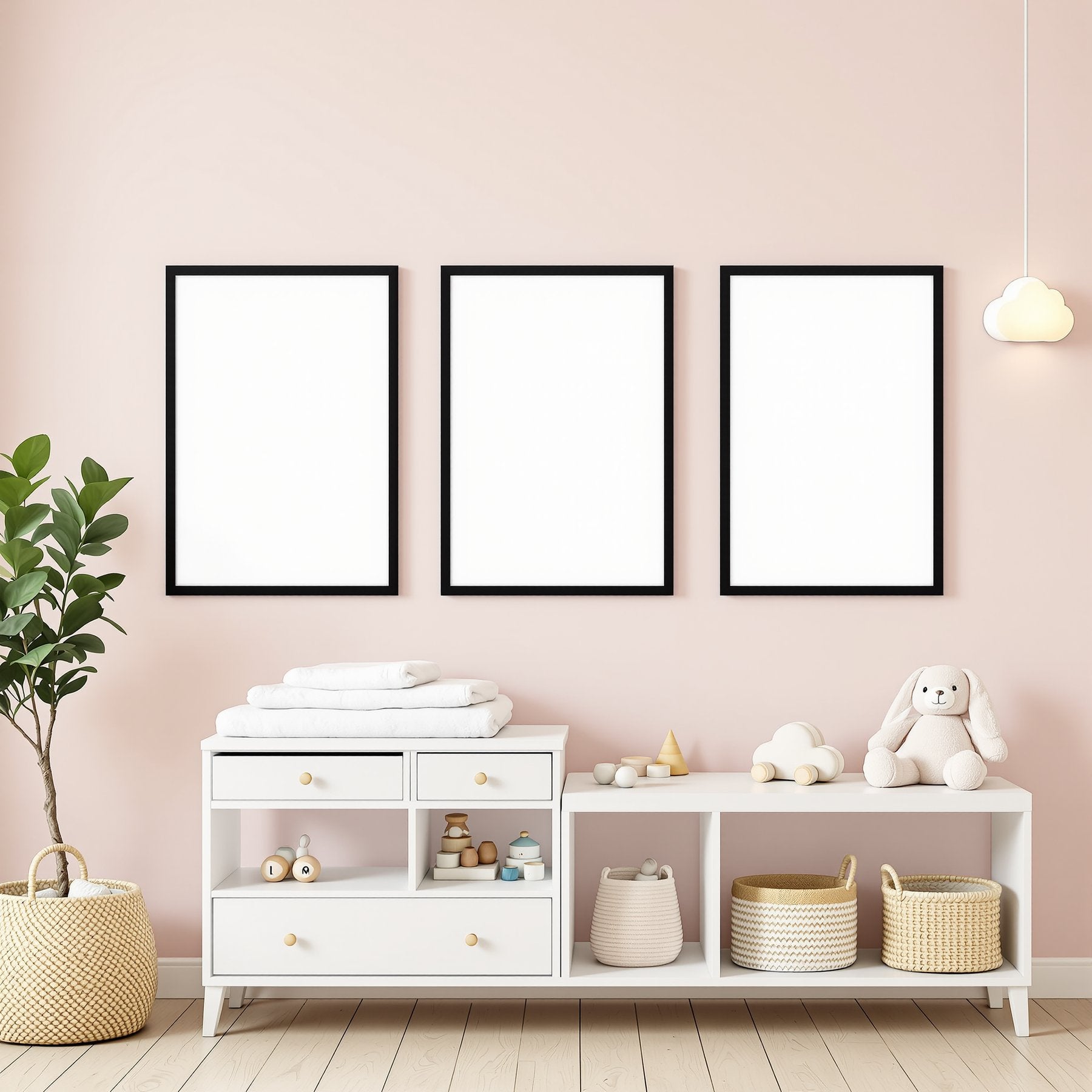 Blank Template #00279 Nursery A3 Thick Black Frame Mockup | A3 Print Mockup | Instant Download | bulkmockup | Commercial Licence | MockupBulk