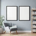 Reading Nook A3 Thick Black Frame Mockup — Blank Template #00293 — bulkmockup A3 Template | JPG Instant Download | For Etsy POD | MockupBulk