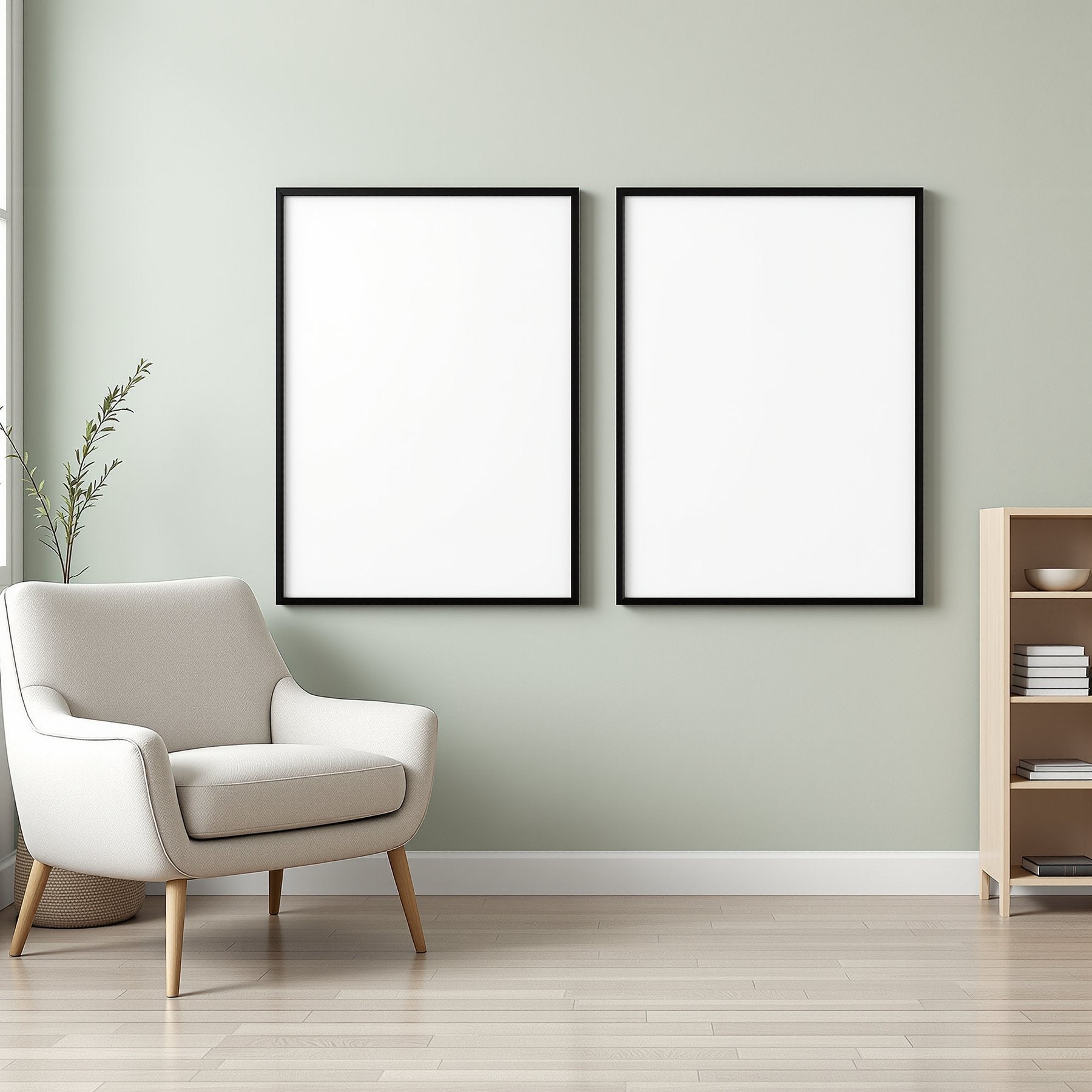 Scandinavian A3 Thick Black Frame Mockup | Blank Template #00257 | A3 Print Mockup | Instant Download | bulkmockup | Commercial Licence | MockupBulk
