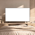 No P Bedroom Dresser Mount TV Mockup | High-Res PNG Mockup | bulkmockup | Commercial Licence | MockupBulk