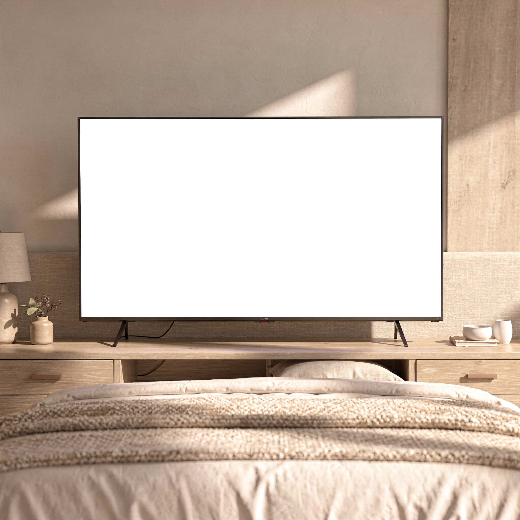 No P Bedroom Dresser Mount TV Mockup | High-Res PNG Mockup | bulkmockup | Commercial Licence | MockupBulk