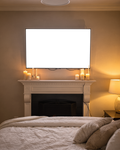 TV Mockup — No P Bedroom Wall Above — Device Screen PNG | bulkmockup Template | For Portfolio & Showcase | MockupBulk