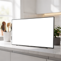 TV Mockup — No P Kitchen Counter Small — Instant PNG Download | Transparent Screen | Commercial Use | MockupBulk