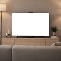 TV Mockup — No P Living Room Media Unit — Device Mockup PNG | bulkmockup | Commercial Licence Included | MockupBulk