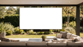 No P Outdoor Patio TV Mockup | bulkmockup PNG Template | Transparent Display | Commercial Use | MockupBulk