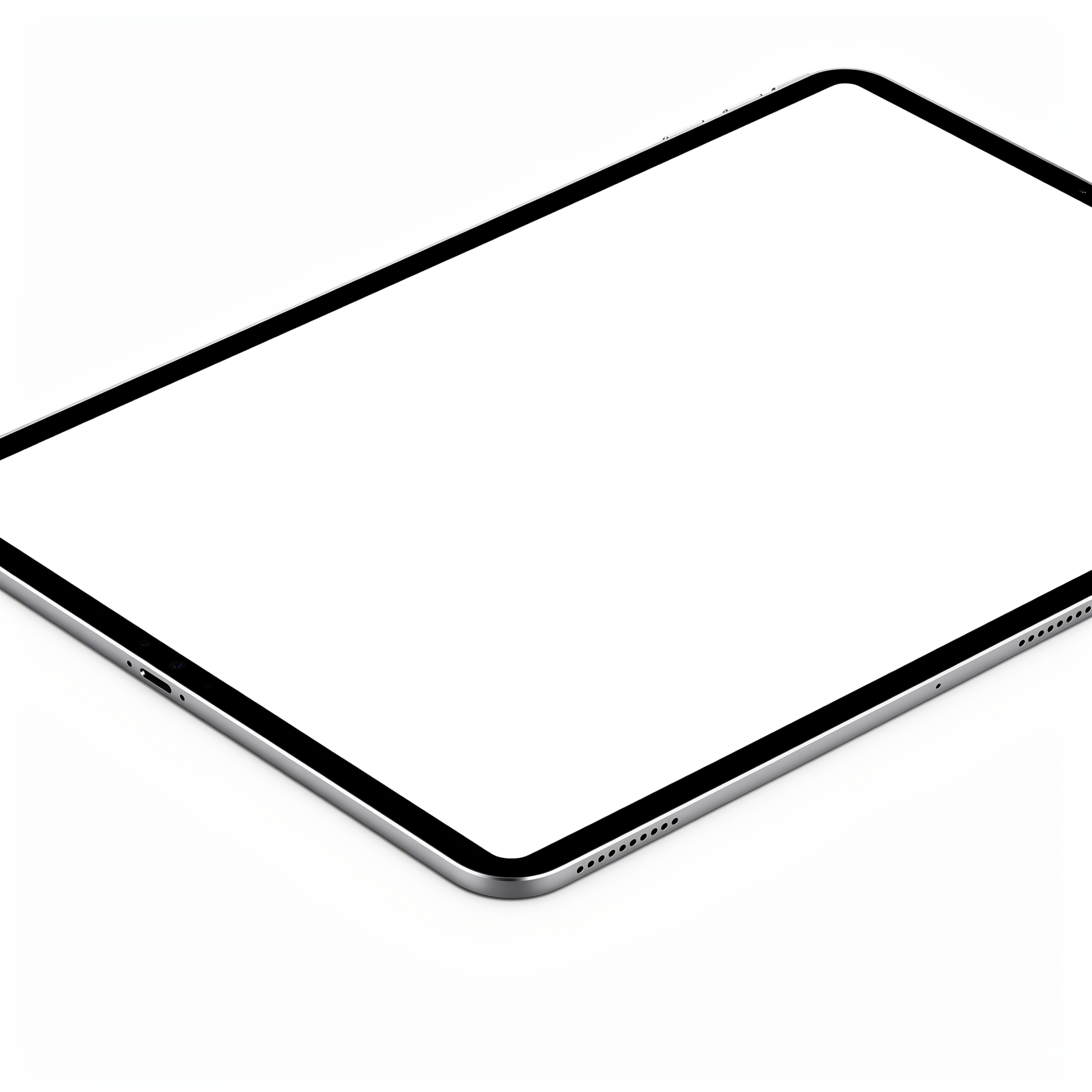 iPad Mockup — Generic Closeup Bezel Corner — bulkmockup Transparent Mockup | PNG Download | Commercial Use | MockupBulk