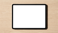 iPad Mockup | Generic Flat Wood Bg | High-Res PNG with Transparent Screen | Commercial Use | bulkmockup | MockupBulk