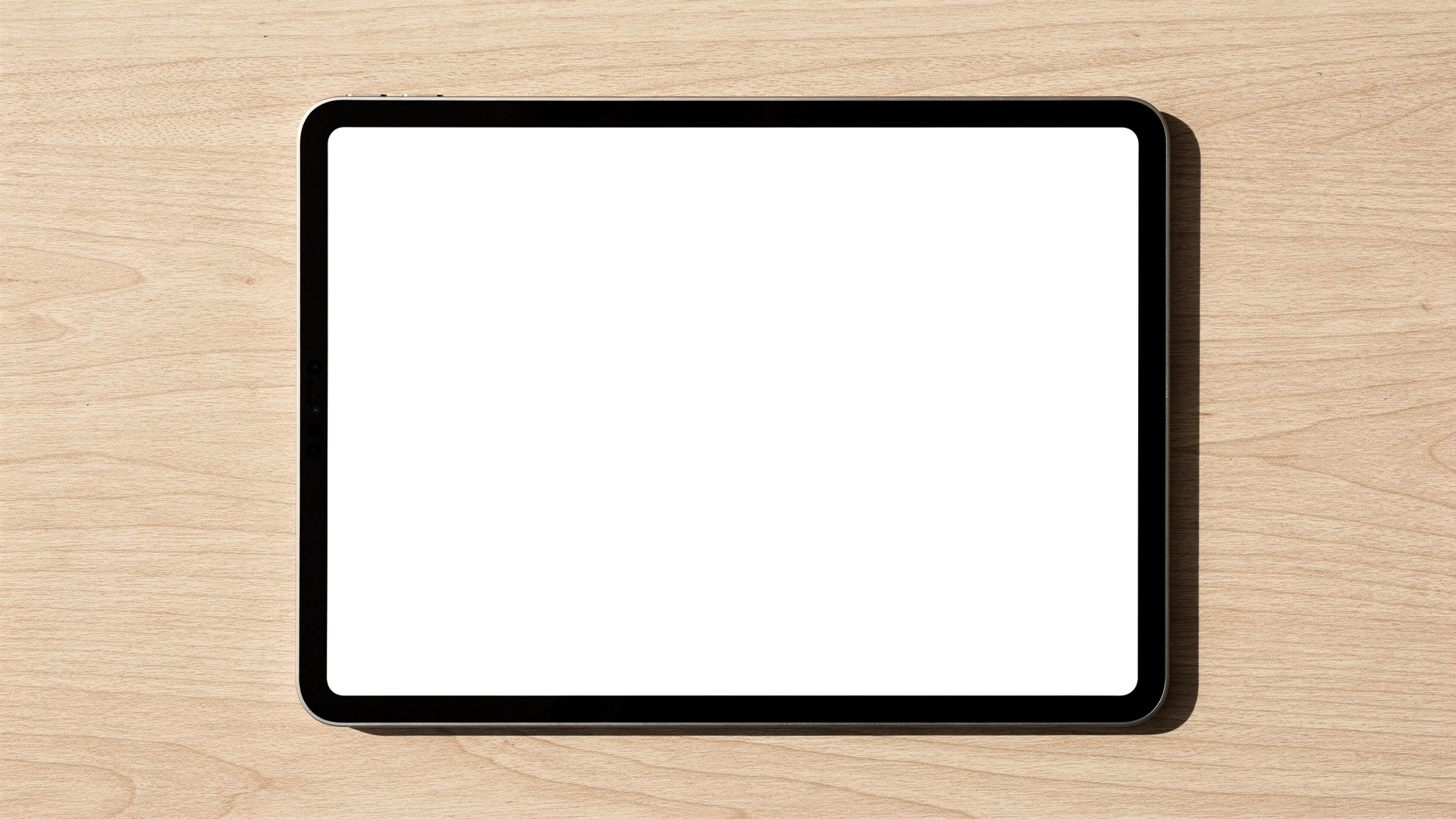 iPad Mockup | Generic Flat Wood Bg | High-Res PNG with Transparent Screen | Commercial Use | bulkmockup | MockupBulk