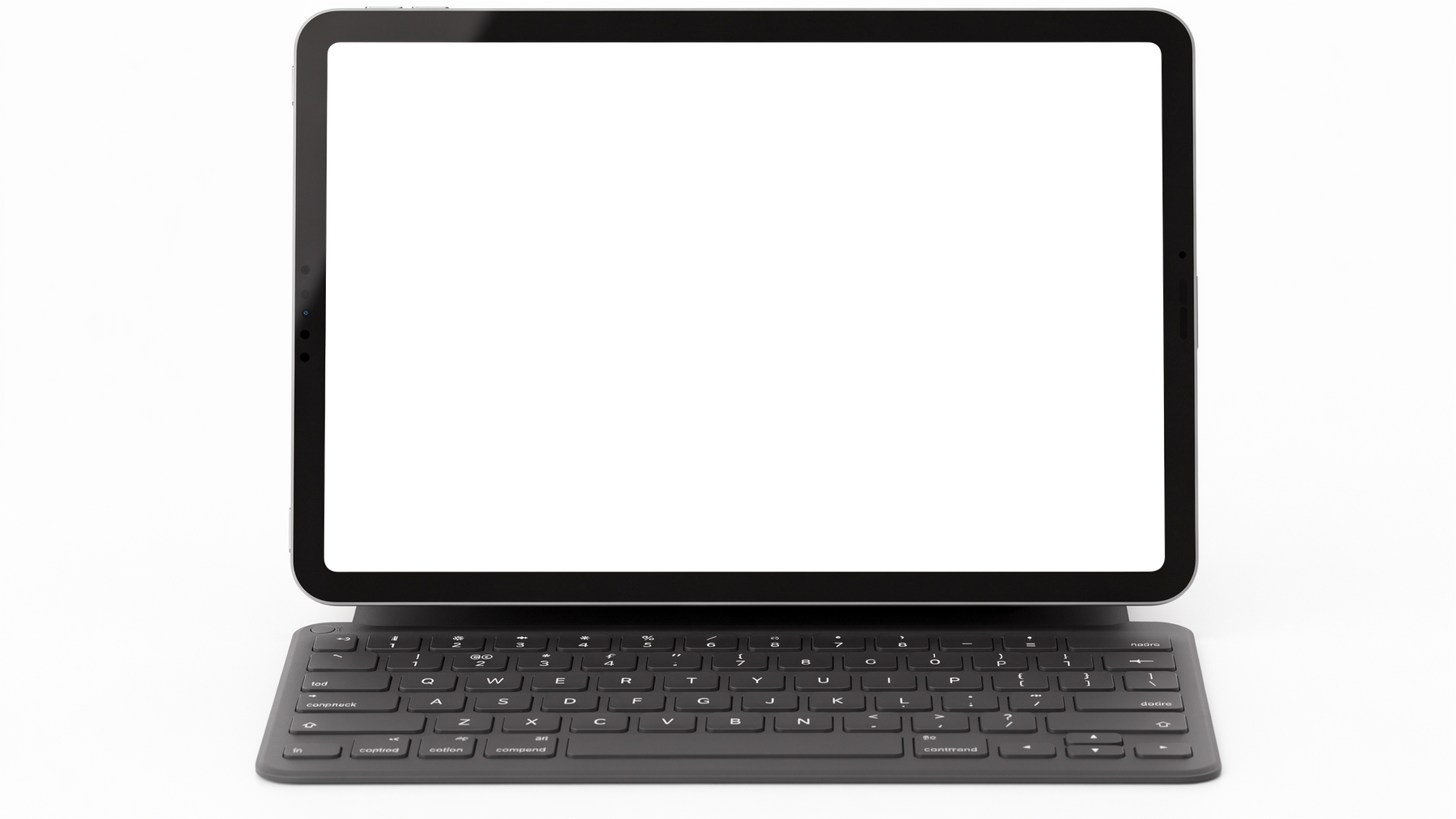iPad Mockup — Generic With Keyboard White Bg — High-Res PNG with Transparent Screen | Commercial Use | bulkmockup | MockupBulk