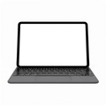 iPad, Generic With Keyboard White Bg | High-Res PNG with Transparent Screen | Commercial Use | bulkmockup | MockupBulk