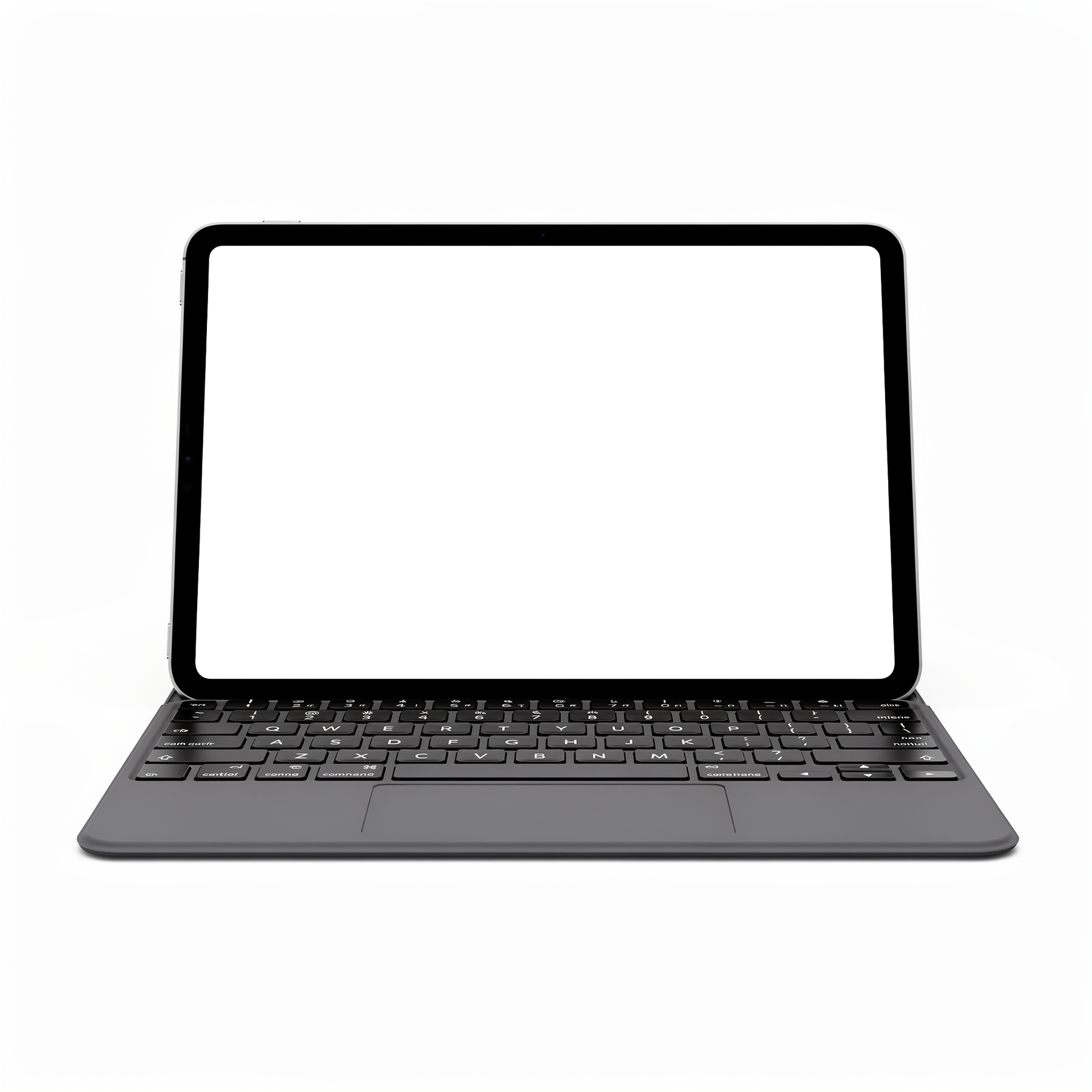 iPad, Generic With Keyboard White Bg | High-Res PNG with Transparent Screen | Commercial Use | bulkmockup | MockupBulk