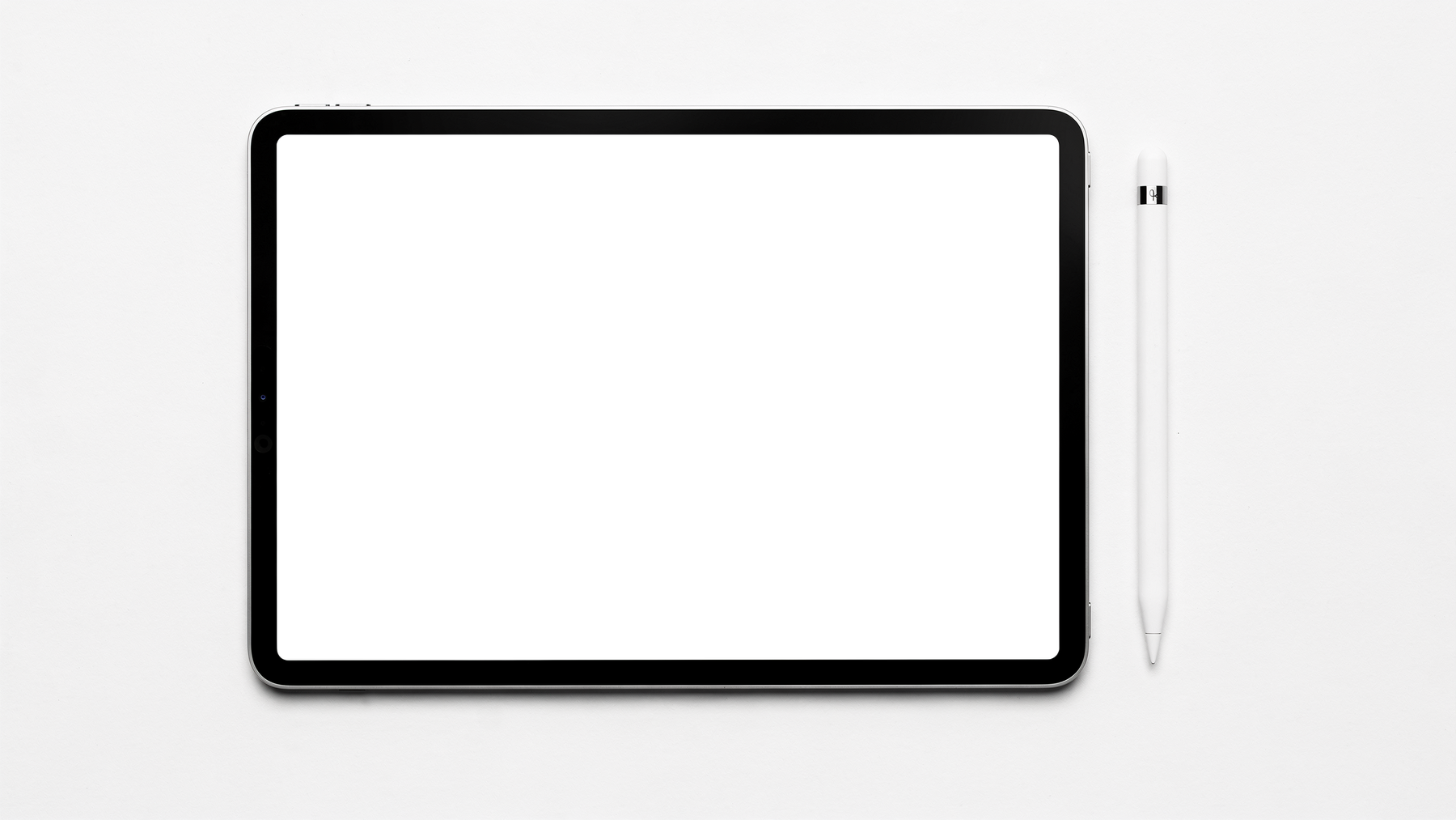 iPad Mockup | Generic With Stylus White Bg | High-Res PNG with Transparent Screen | Commercial Use | bulkmockup | MockupBulk