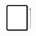 iPad Mockup — Generic With Stylus White Bg — Device Screen PNG | bulkmockup Template | For Portfolio & Showcase | MockupBulk
